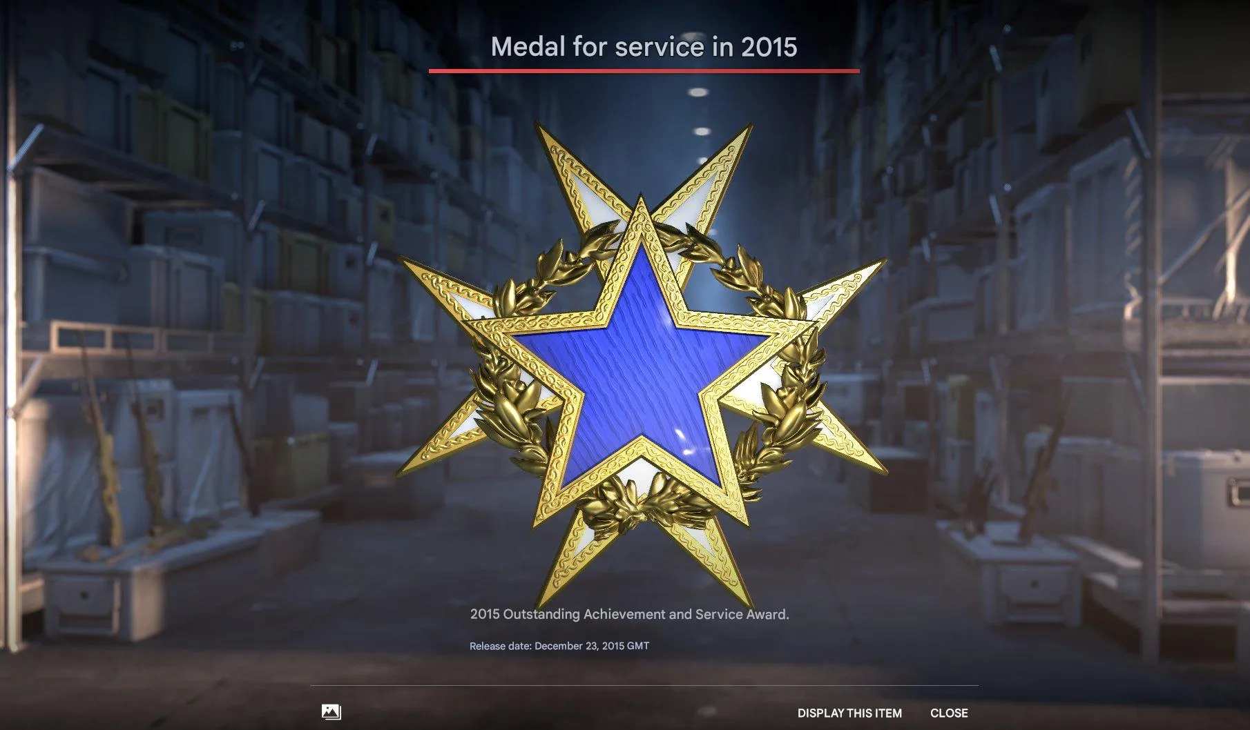 CS194 Prime Status + 6 Unique Medals + 1,127 Hours + Rank 12 + 2015 Blue Service Medal 